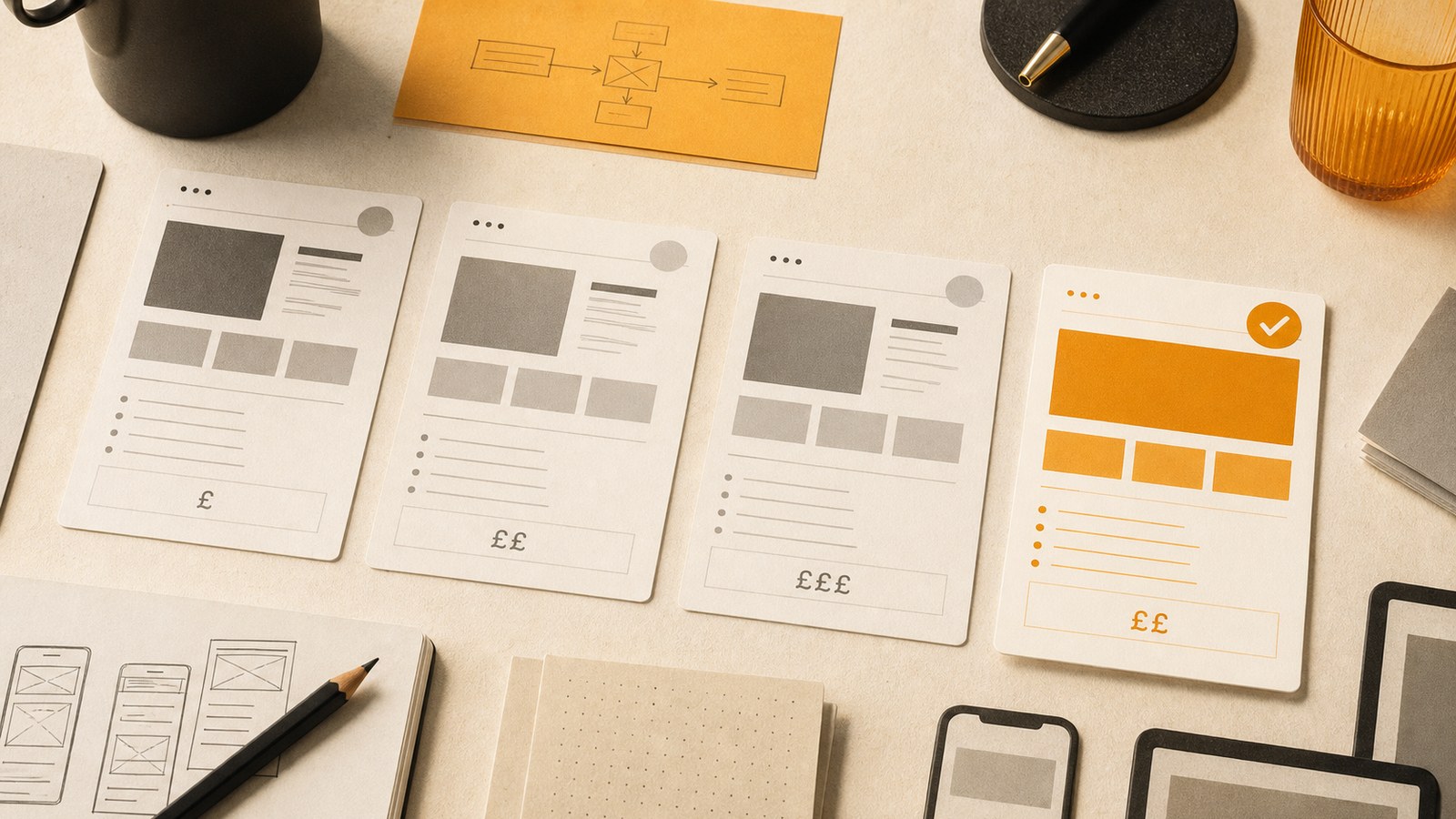 Editorial comparison of website design packages and pricing cards