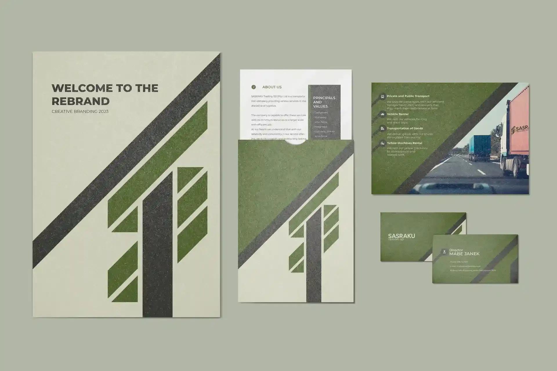 Sasraku Company corporate brand identity