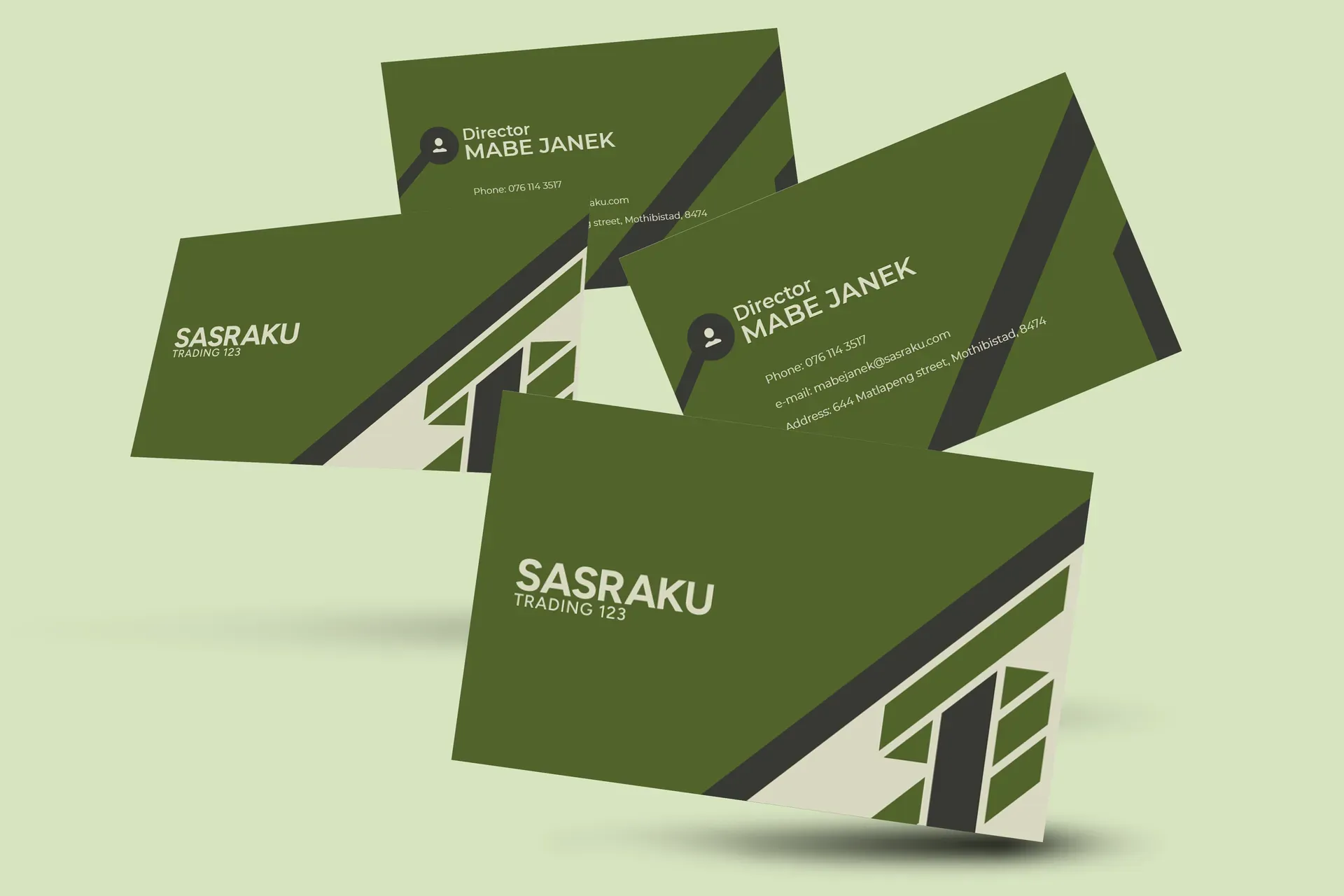 Sasraku corporate business card design
